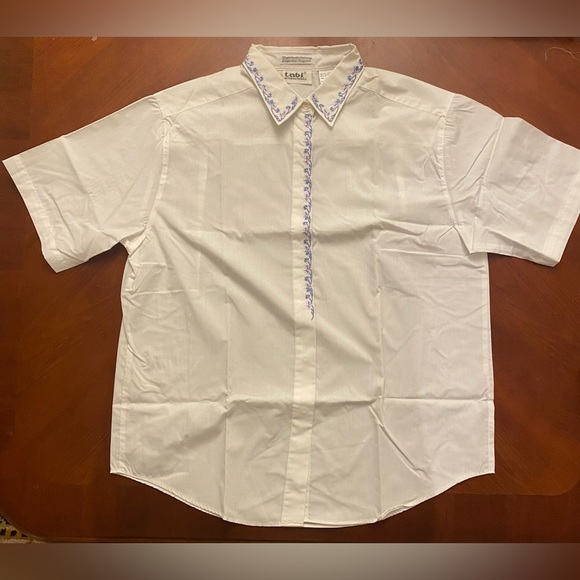 Cottage Core Embroidered Women’s Button Down Shirt XL White - Picture 2 of 8